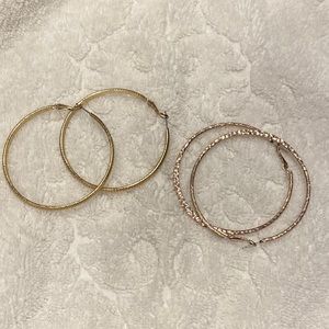 Large hoop earrings bundle